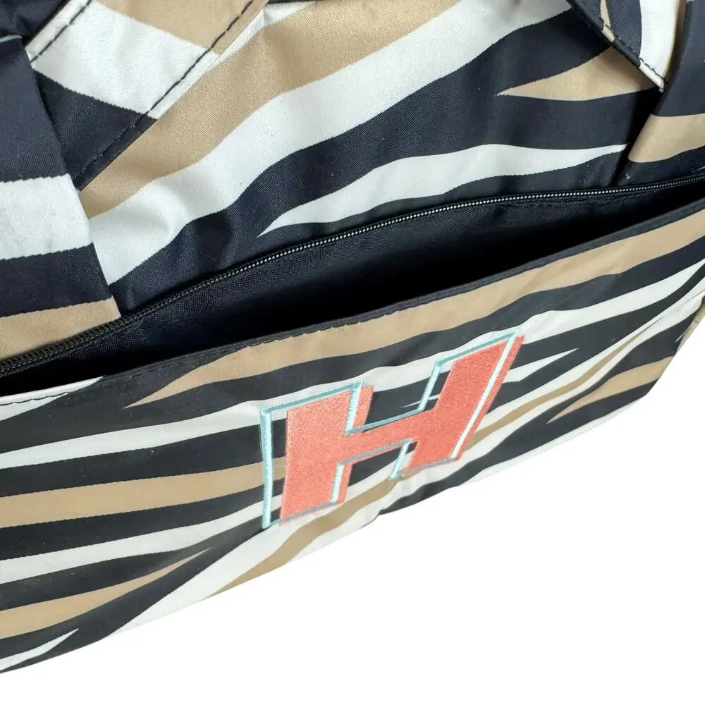 Thirty-One 31 Bags Striped Zippered Laptop Carrying‎ Case Monogrammed H